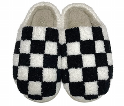 Black and White Checkered Slippers