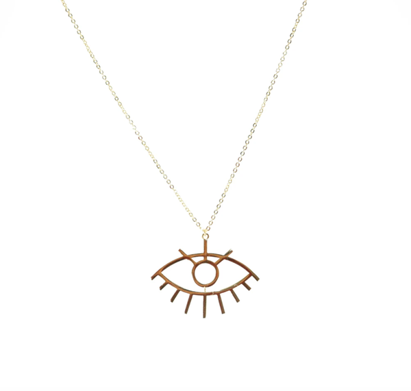 Gold Evil Eye Pendant Necklace