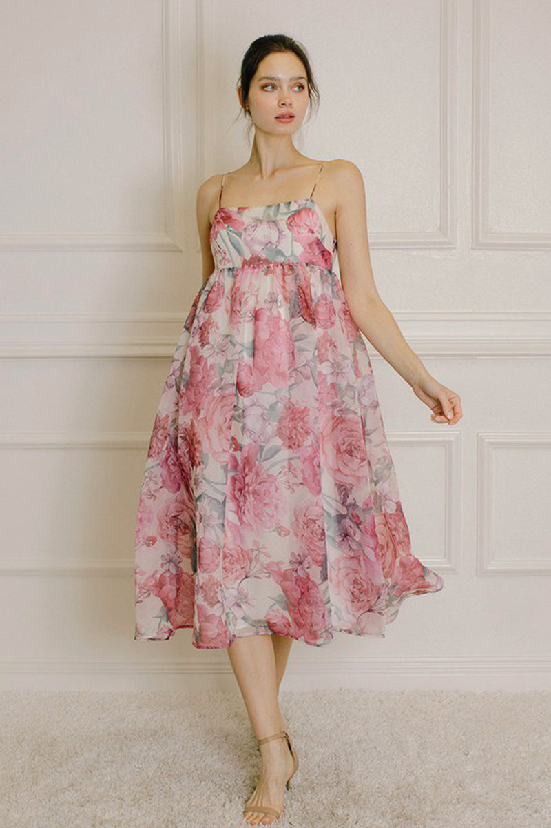 Floral Babydoll Midi Dress