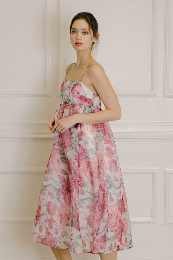 Floral Babydoll Midi Dress