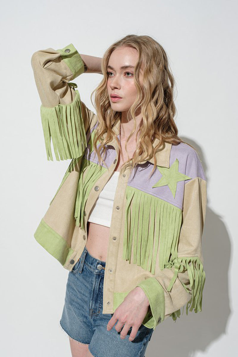 Star Suede Fringe Jacket