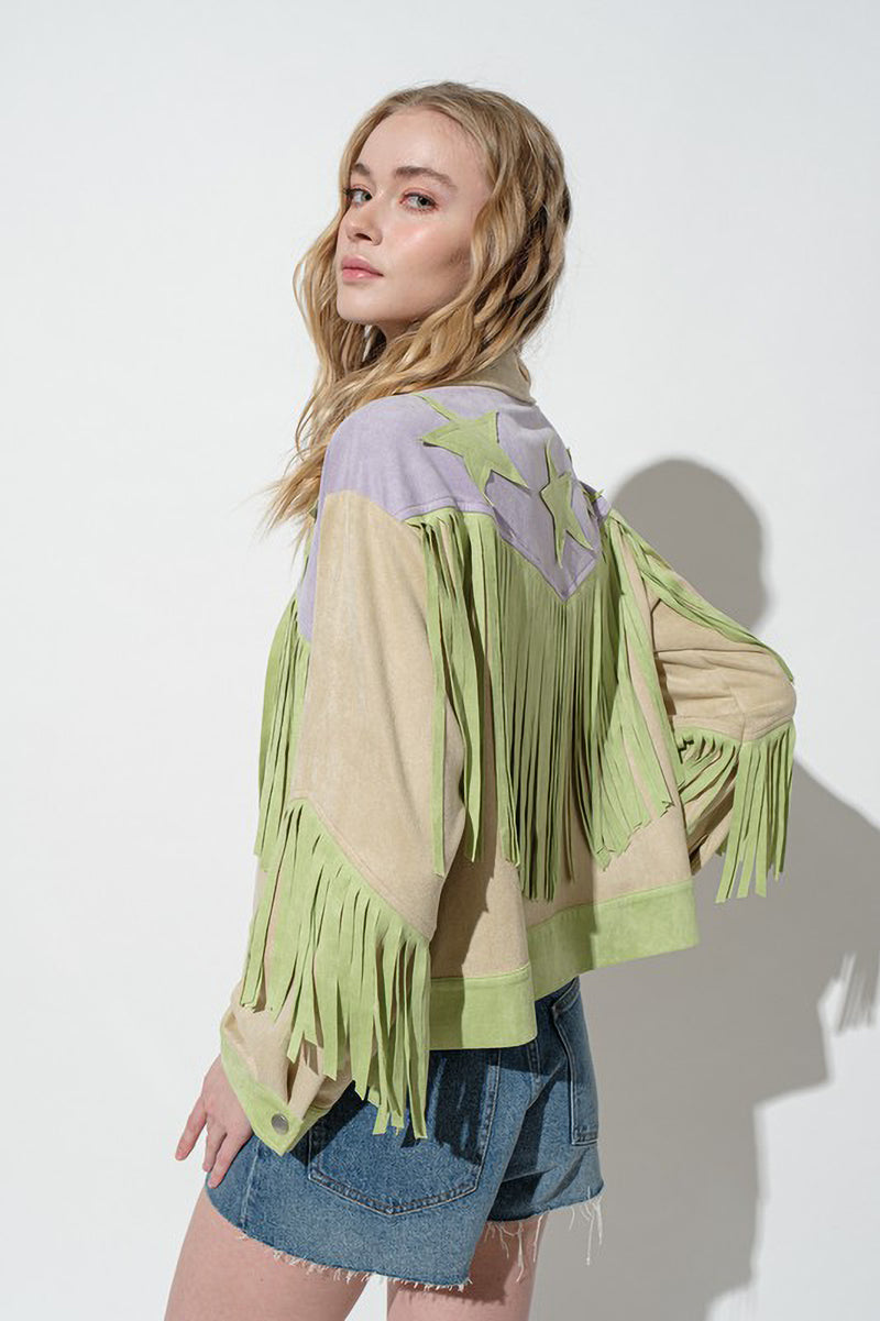 Star Suede Fringe Jacket