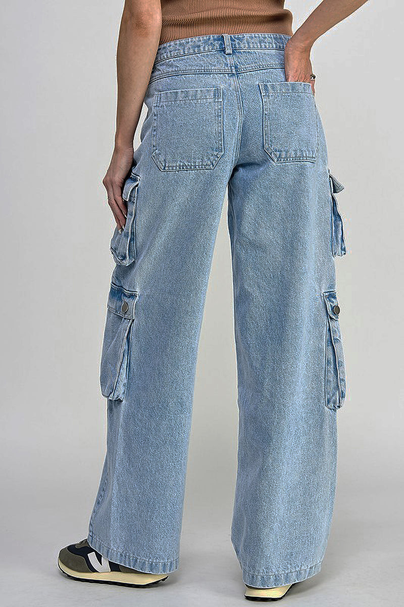 Denim Cargo Pants