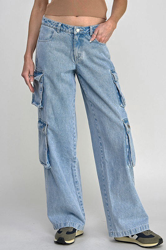 Denim Cargo Pants