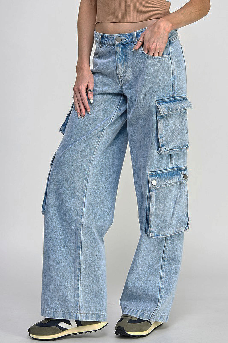 Denim Cargo Pants