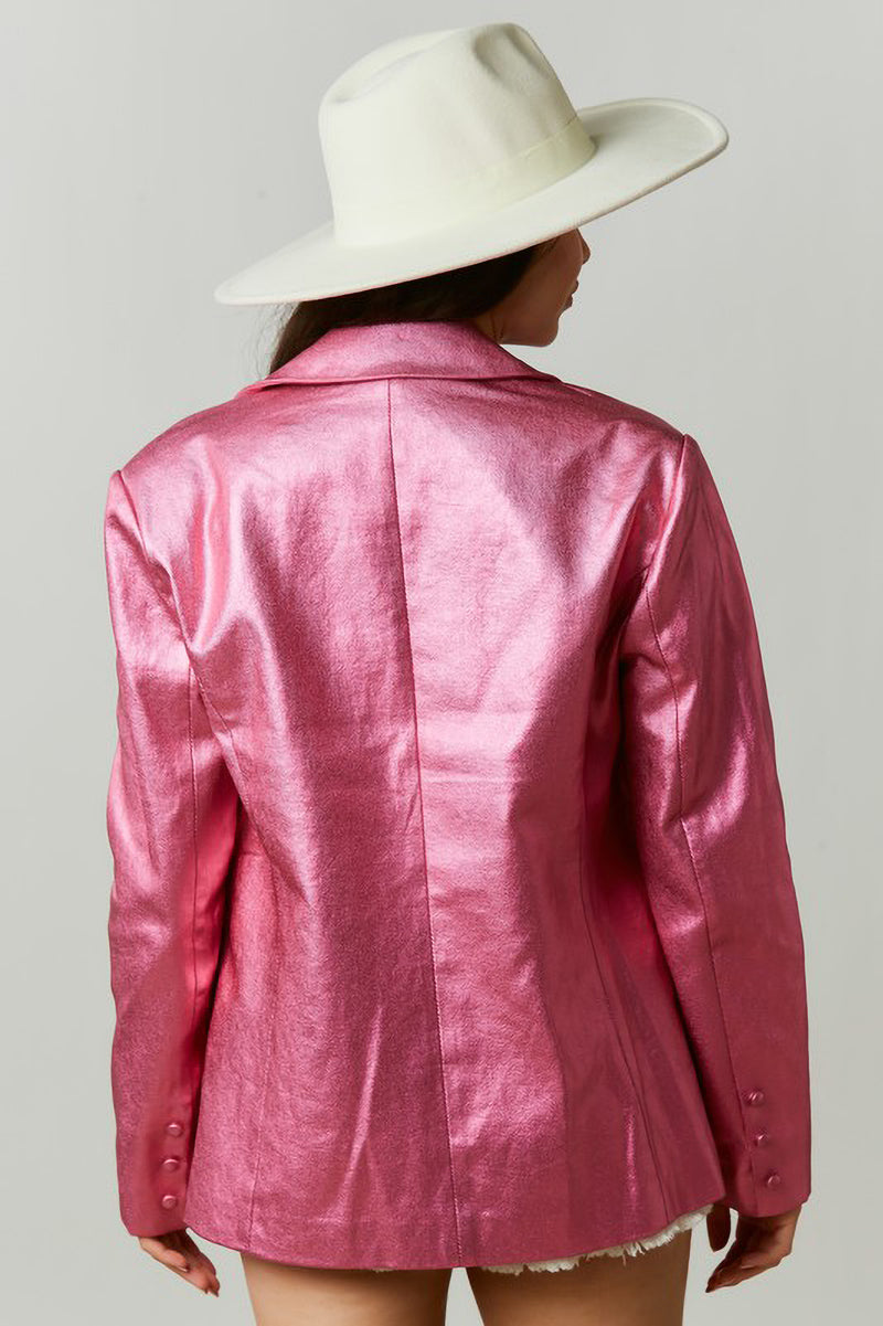 Pink Metallic Blazer