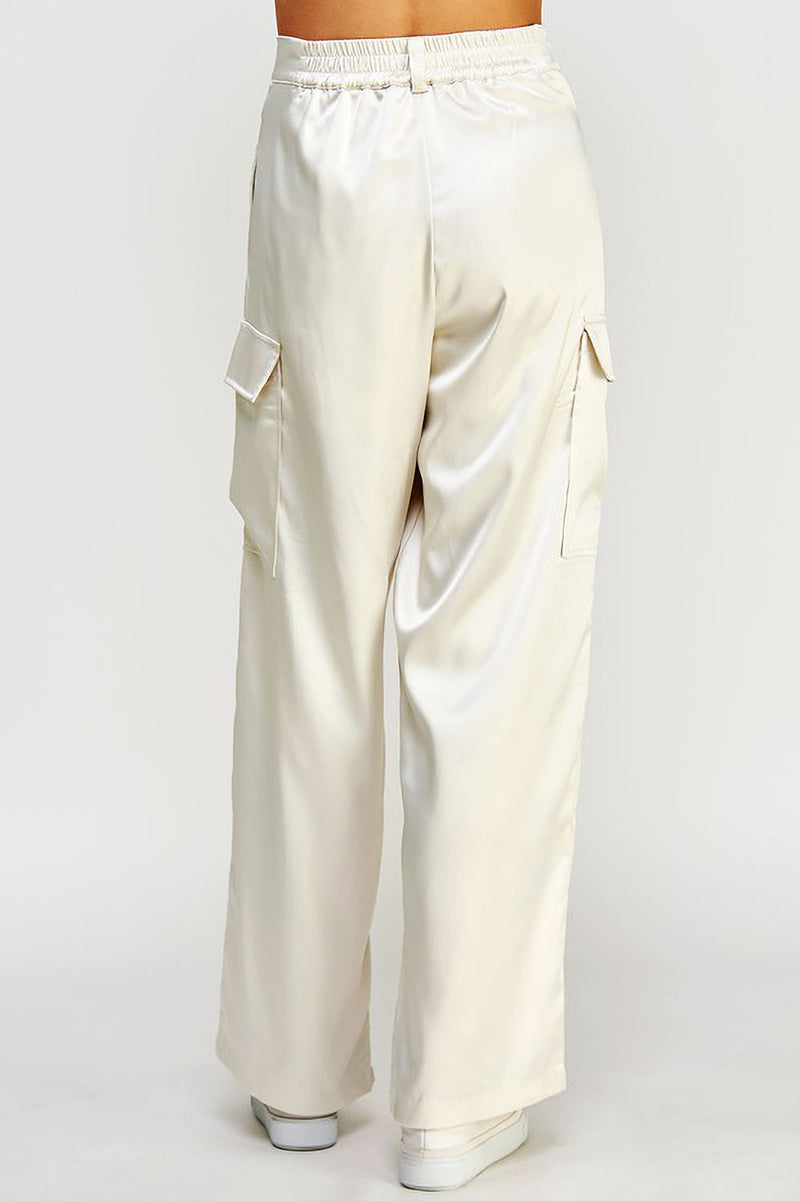 Satin Cargo Pants