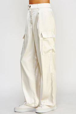 Satin Cargo Pants