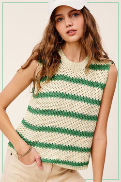 Chunky Knit Striped Sweater Top