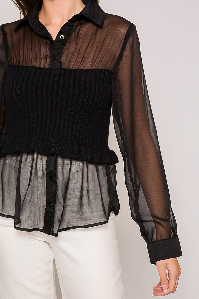 Sheer Sweater Blouse