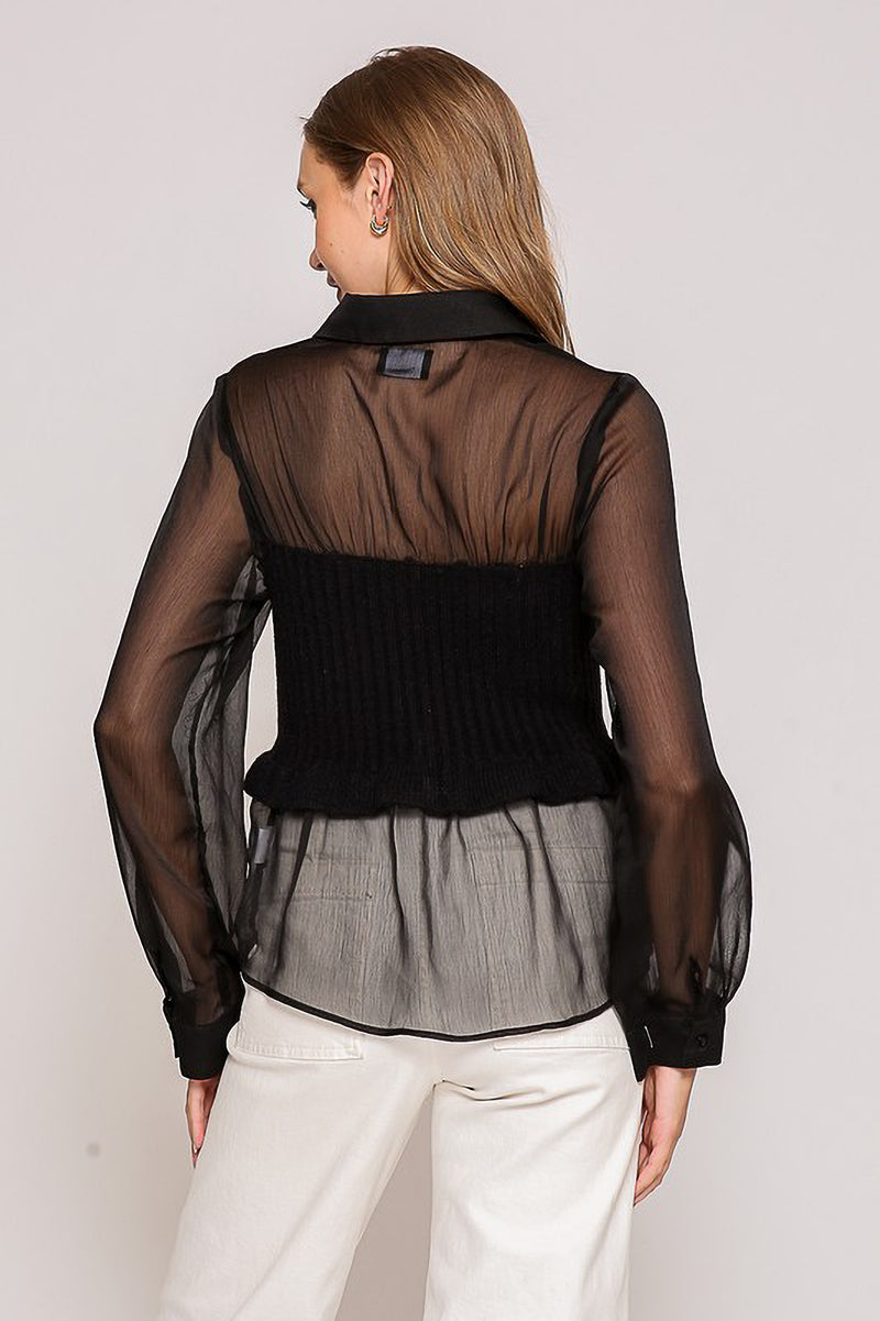 Sheer Sweater Blouse