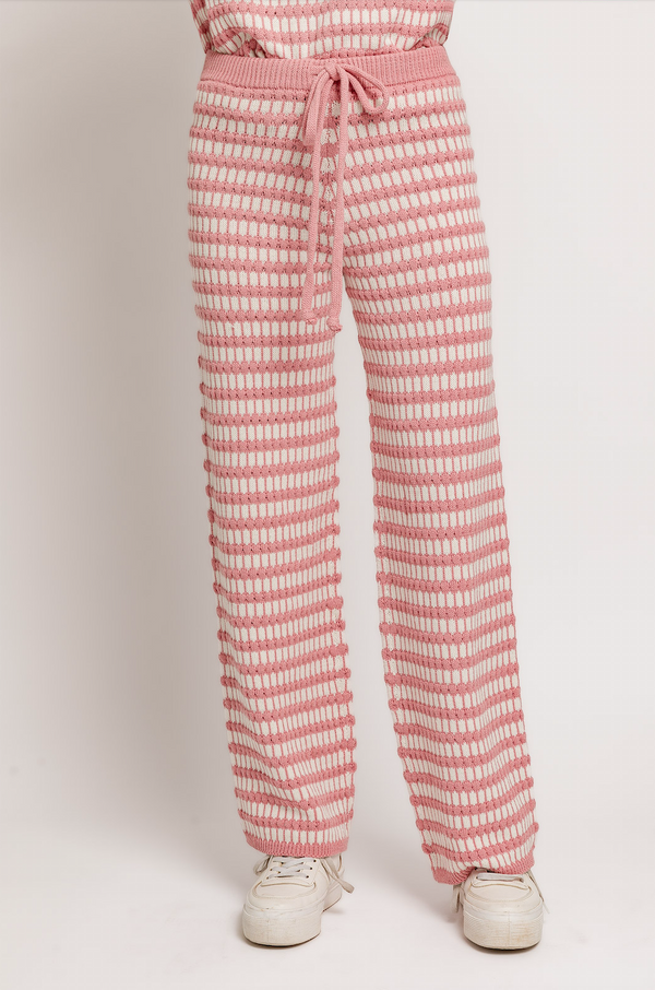 Knit Striped Sweater Lounge Pants