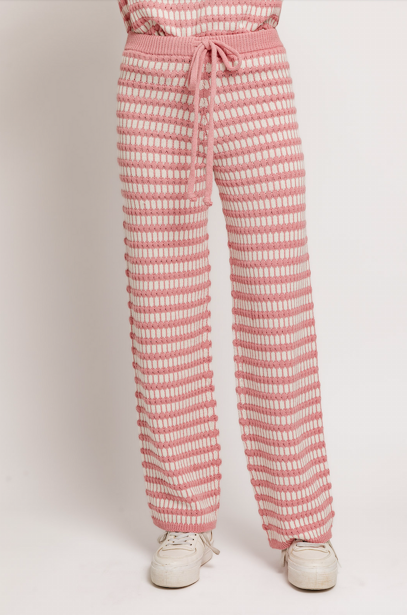 Knit Striped Sweater Lounge Pants