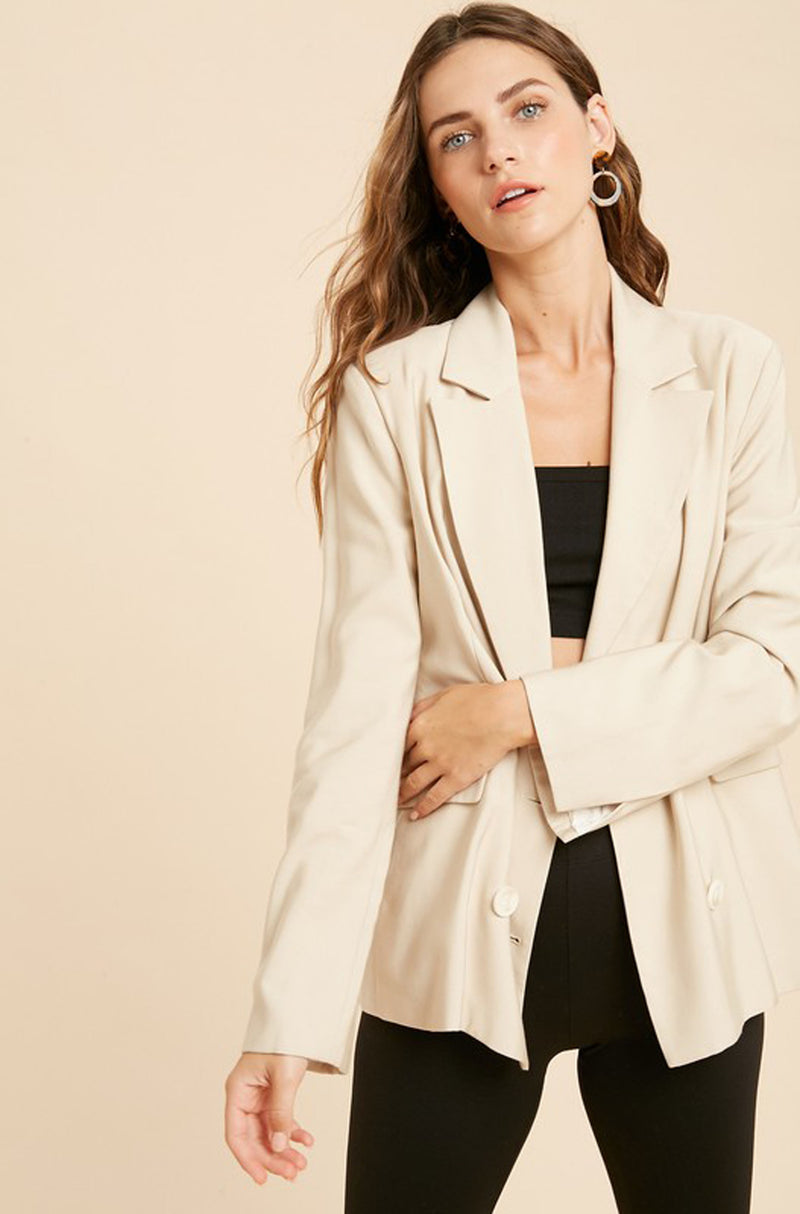 Ivory Double Breasted Blazer