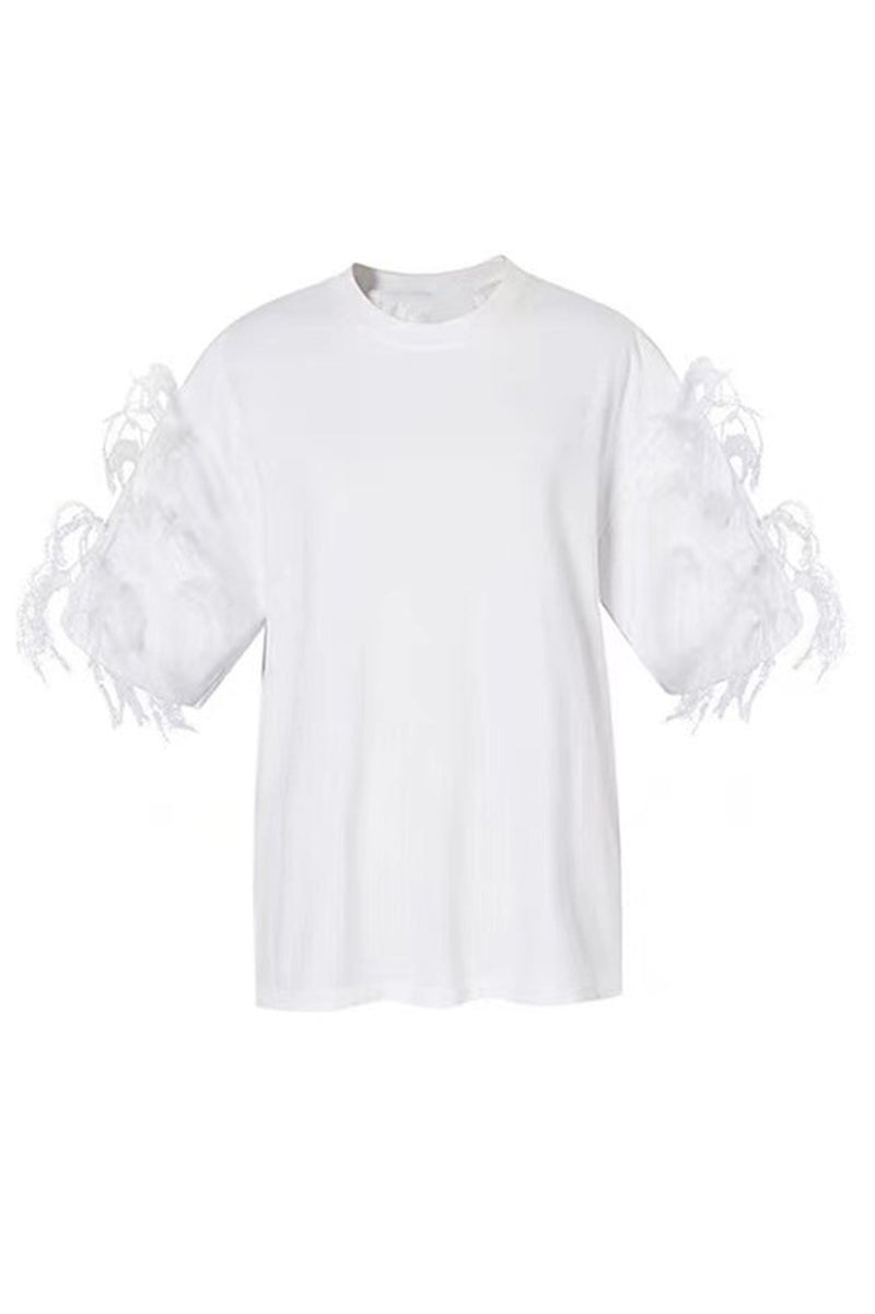 Feather Sleeve T-Shirt