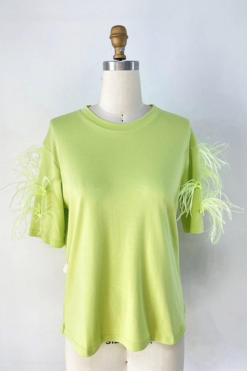 Feather Sleeve T-Shirt
