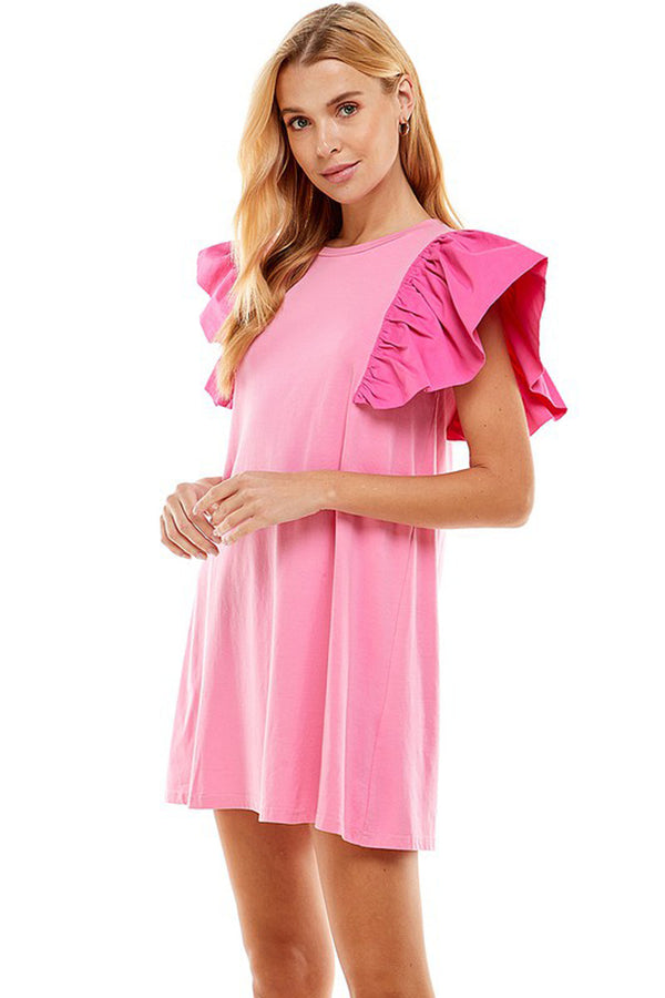 Flutter Sleeve T-Shirt Dress