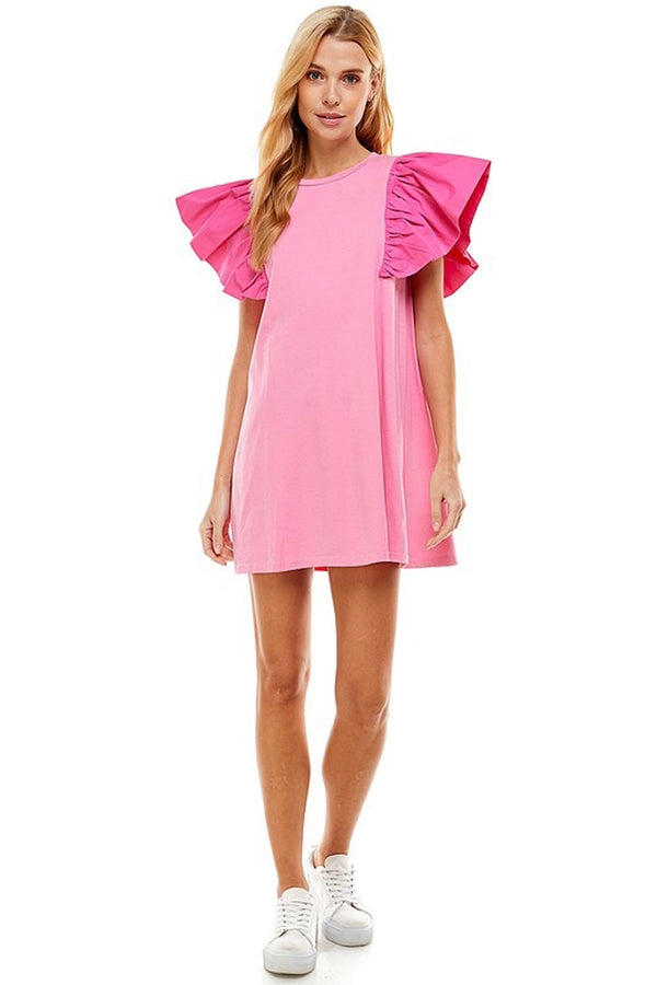 Flutter Sleeve T-Shirt Dress