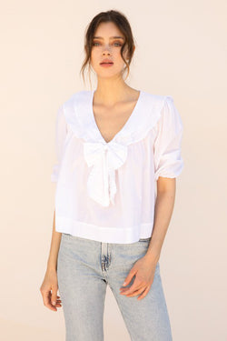 Collared Front Bow Top