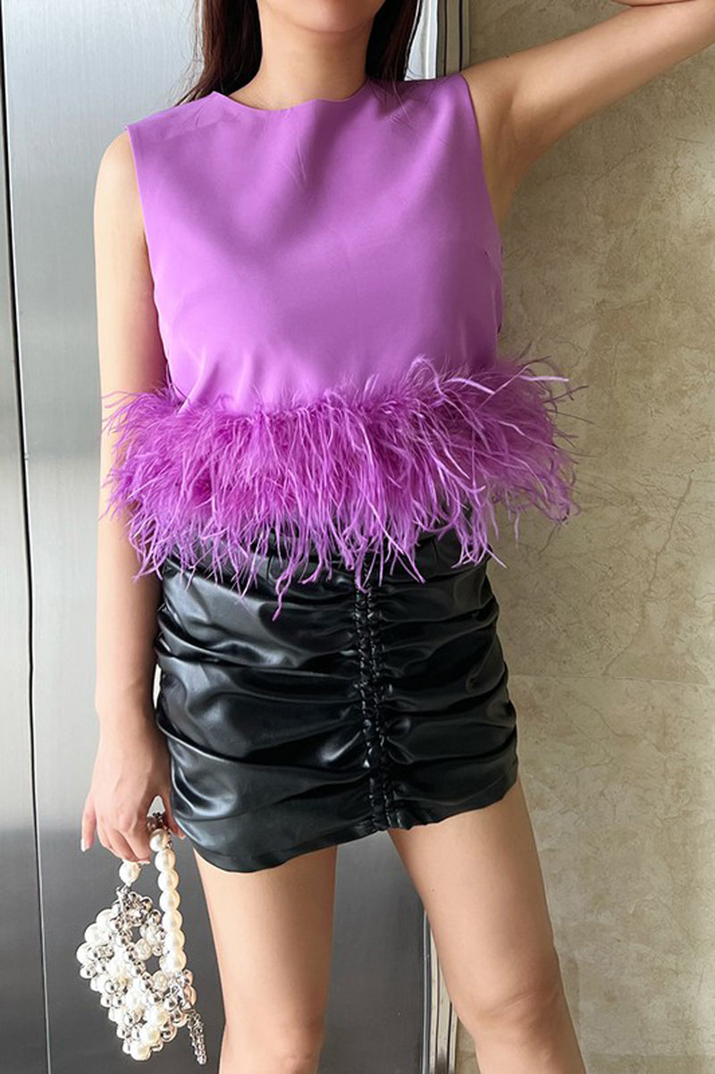 Feather Trim Top