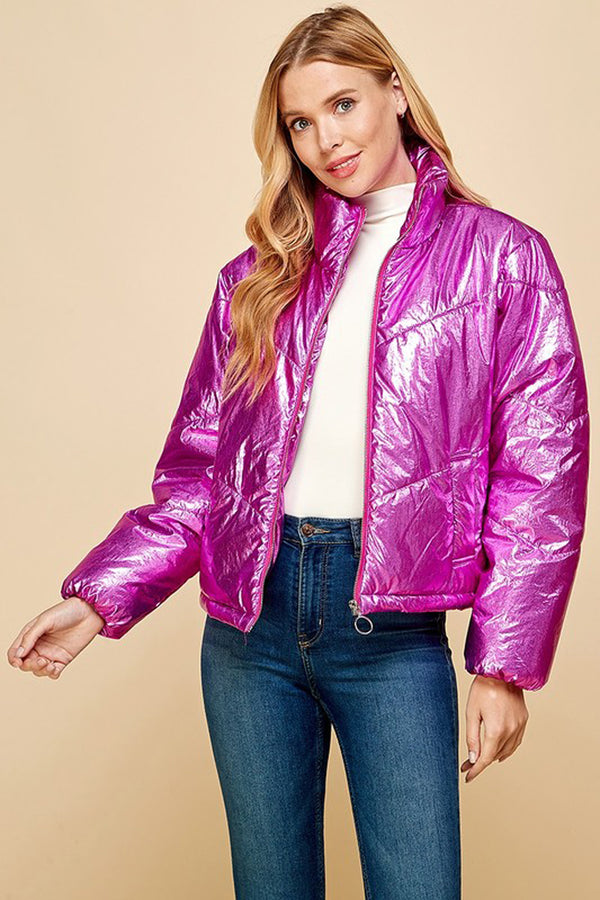 Metallic Puffer Jacket