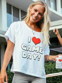 Charlie Southern I Heart Game Day Crop Tee