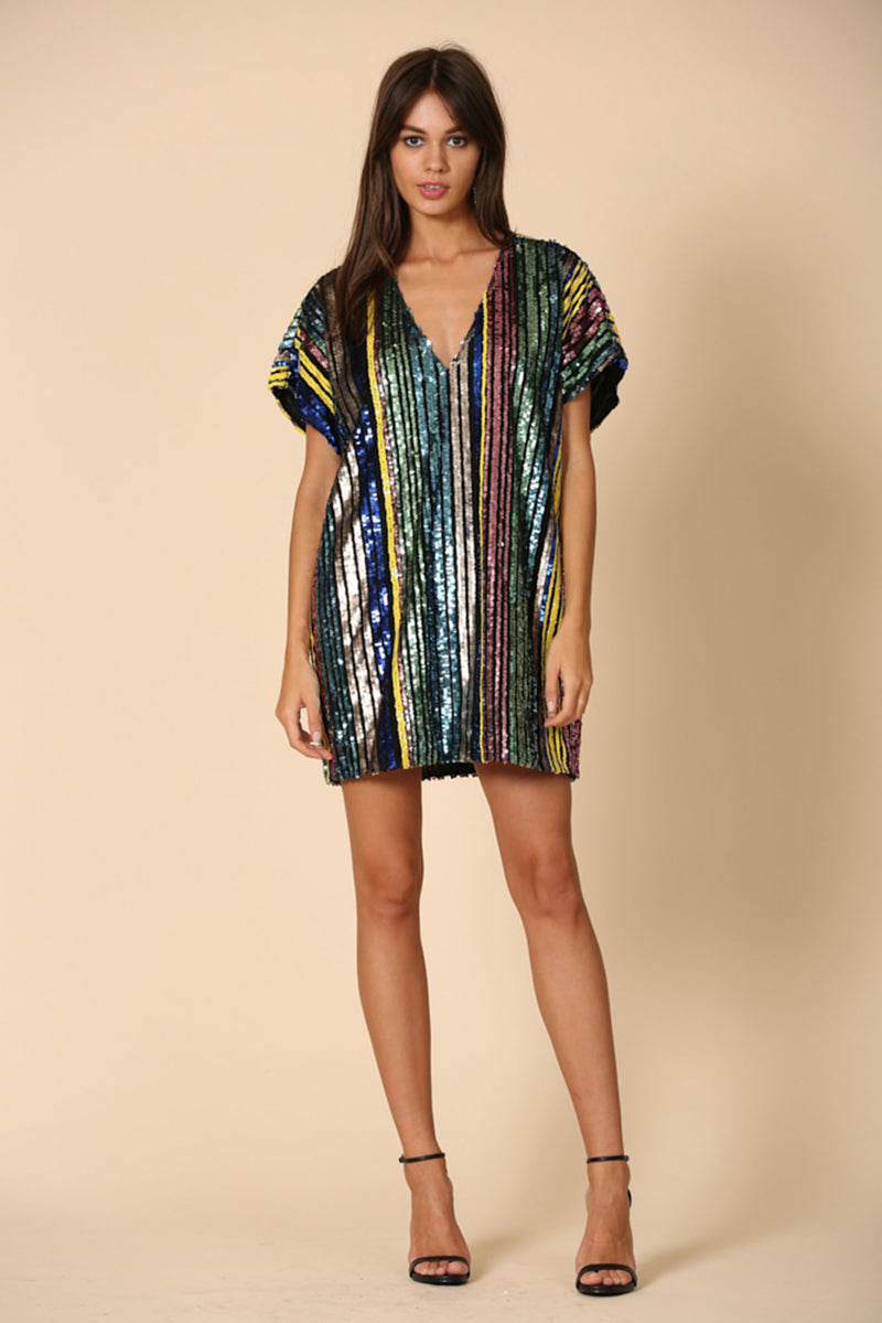 Sequin Stripe Tunic Dress – Sun + Moon Online Boutique